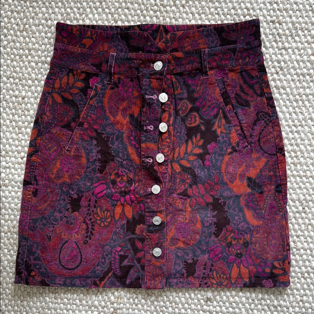Pilcro Mini Skirt in Purple and Orange